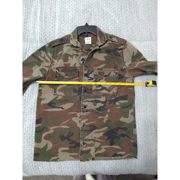 Zara Camouflage Button Up shirt/ Jacket Size Small Outdoorsy - Picture 9 of 10